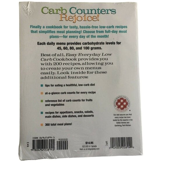 Low Carb Cookbook Better Homes Gardens 200 recipes Sealed New u - Picture 6 of 6